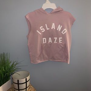 Island Daze cropped short sleeve hoodie